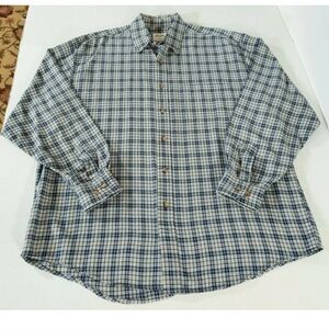 Eddie Bauer Long Sleeve Plaid Button Down Shirt  Runs Big